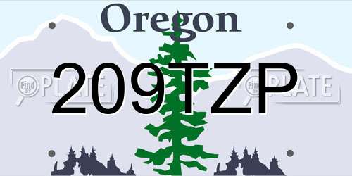 209TZP Oregon License Plate