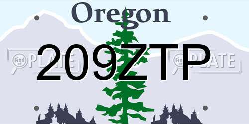 209ZTP Oregon License Plate