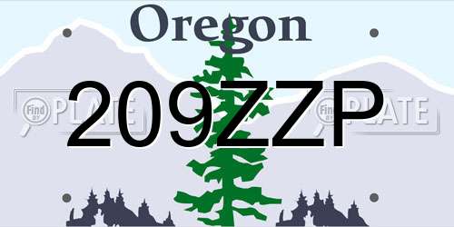209ZZP Oregon License Plate