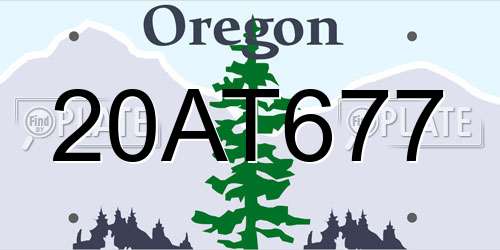 20AT677 Oregon License Plate