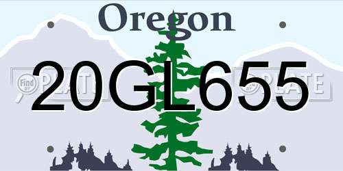 20GL655 Oregon License Plate