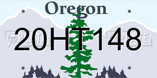 20HT148 Oregon License Plate