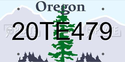 20TE479 Oregon License Plate