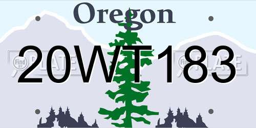 20WT183 Oregon License Plate