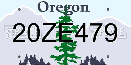 20ZE479 Oregon License Plate
