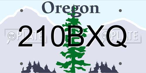 210BXQ Oregon License Plate