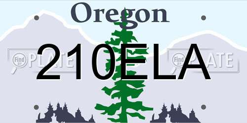 210ELA Oregon License Plate
