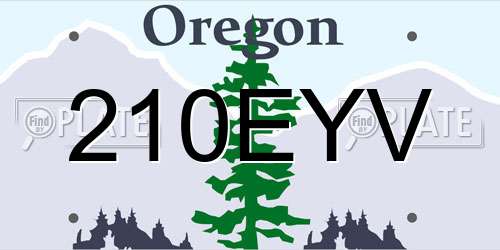 210EYV Oregon License Plate