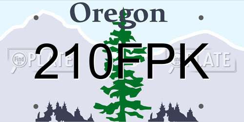 210FPK Oregon License Plate