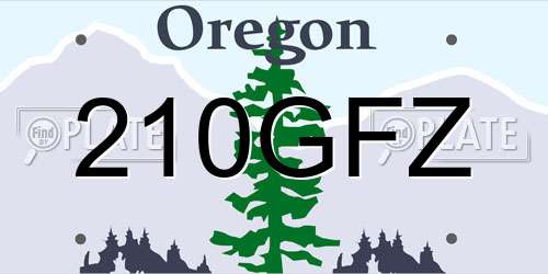 210GFZ Oregon License Plate