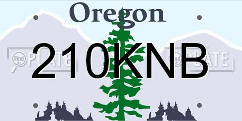 210KNB Oregon License Plate
