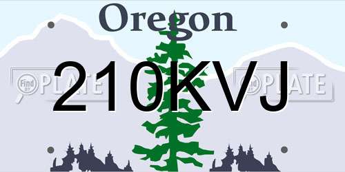 210KVJ Oregon License Plate