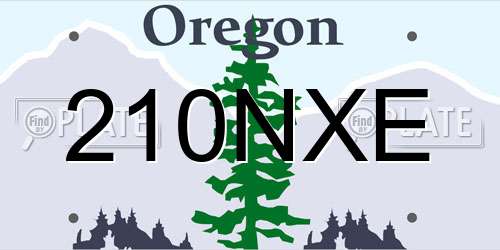 210NXE Oregon License Plate