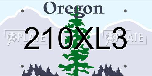 210XL3 Oregon License Plate