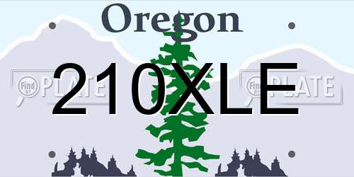 210XLE Oregon License Plate