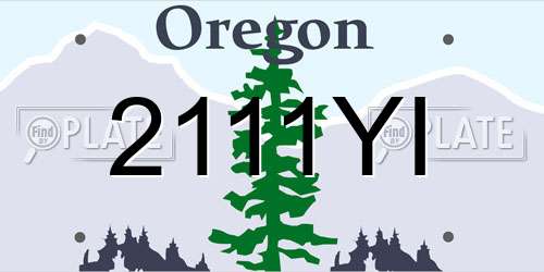 2111YI Oregon License Plate