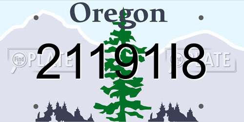 21191I8 Oregon License Plate