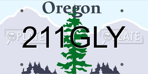 211GLY Oregon License Plate