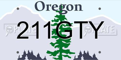 211GTY Oregon License Plate