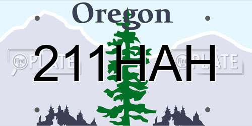 211HAH Oregon License Plate