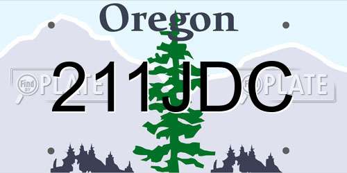 211JDC Oregon License Plate
