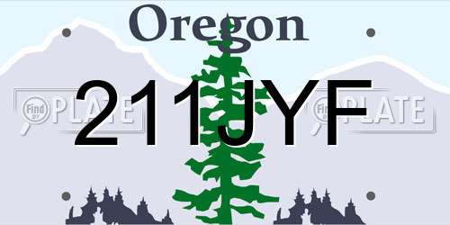 211JYF Oregon License Plate