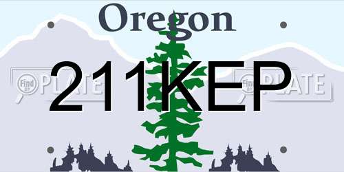 211KEP Oregon License Plate