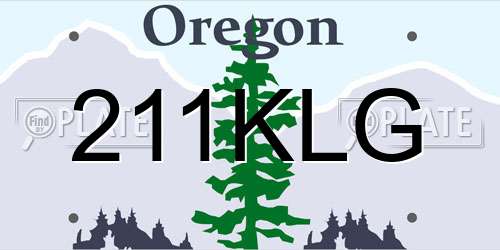 211KLG Oregon License Plate
