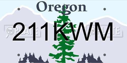 211KWM Oregon License Plate