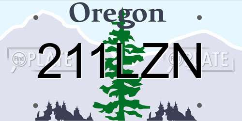 211LZN Oregon License Plate