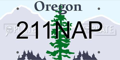 211NAP Oregon License Plate