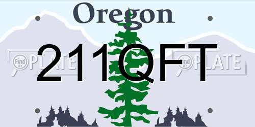 211QFT Oregon License Plate