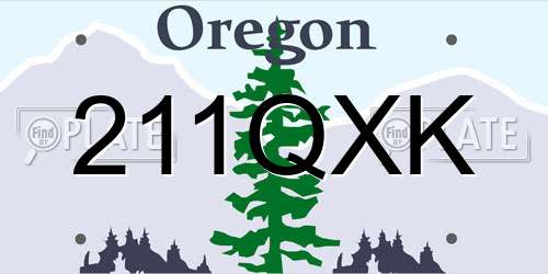 211QXK Oregon License Plate