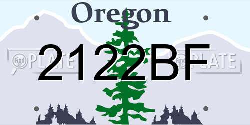 2122BF Oregon License Plate