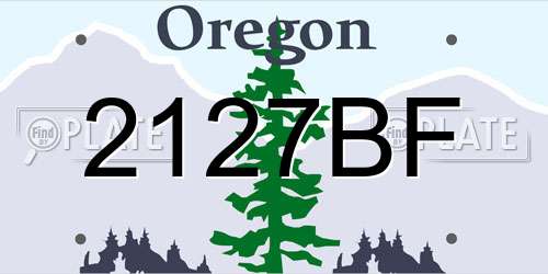 2127BF Oregon License Plate