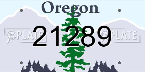 21289 Oregon License Plate