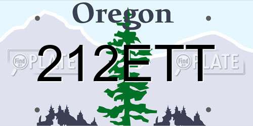 212ETT Oregon License Plate