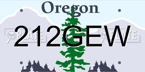 212GEW Oregon License Plate
