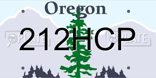 212HCP Oregon License Plate