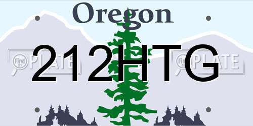212HTG Oregon License Plate