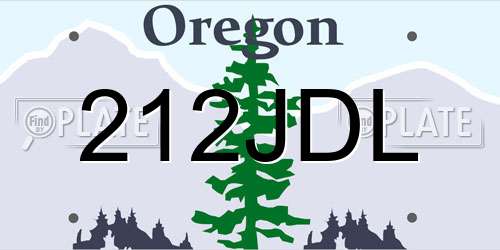 212JDL Oregon License Plate