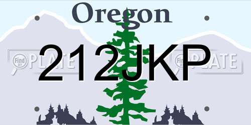 212JKP Oregon License Plate