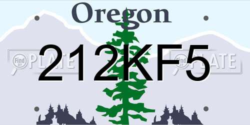 212KF5 Oregon License Plate
