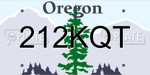 212KQT Oregon License Plate