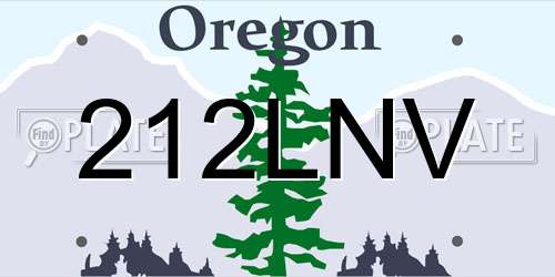 212LNV Oregon License Plate