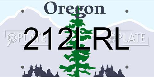 212LRL Oregon License Plate