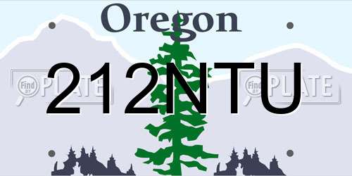 212NTU Oregon License Plate