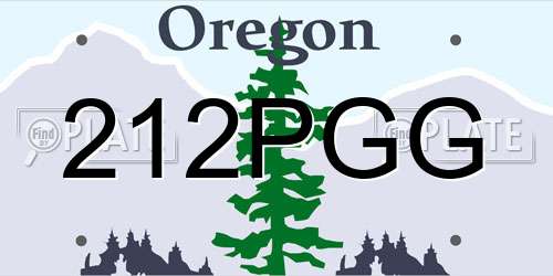 212PGG Oregon License Plate