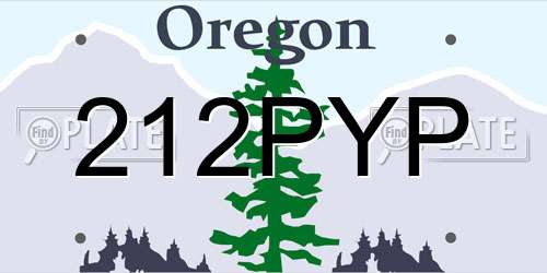 212PYP Oregon License Plate