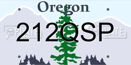212QSP Oregon License Plate